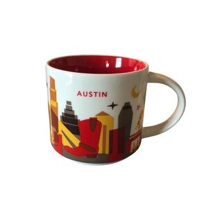 Starbucks Austin Red and White You Are Here Mug Series Mug Very Good  Condition